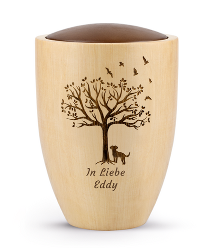 Tierurne Timber mit Hundemotiv