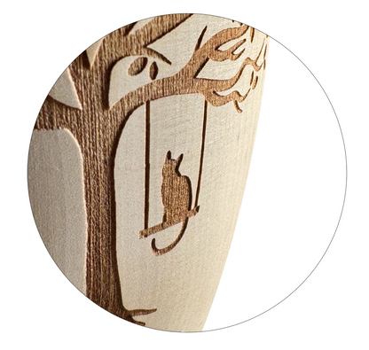 Tierurne Timber mit Katzenmotiv