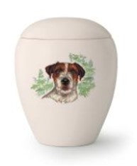 Tierurne mit Jack Russel