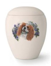 Tierurne mit Abbild eines King Charles Spaniel