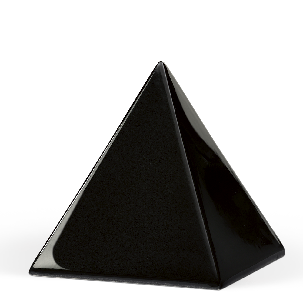 Tierurne in Pyramidenform glasiert in schwarz