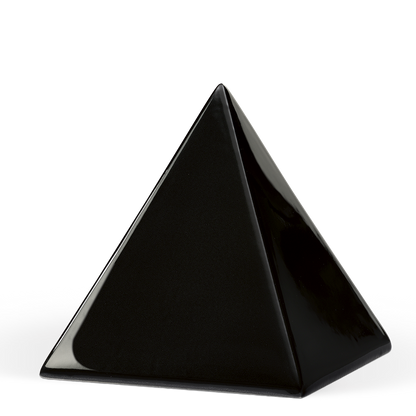 Tierurne in Pyramidenform glasiert in schwarz