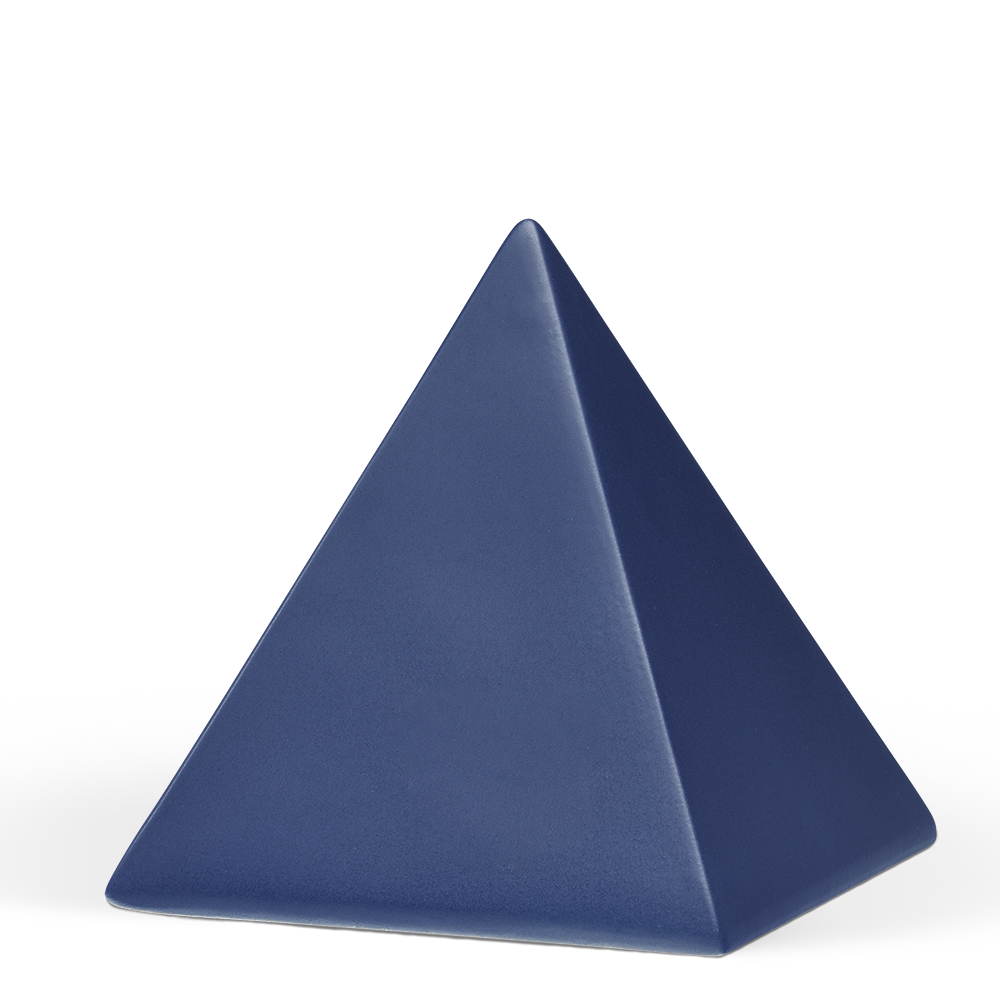 Tierurne in Pyramidenform glasiert in blau