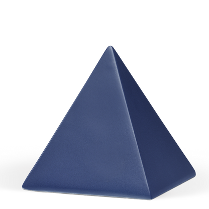 Tierurne in Pyramidenform glasiert in blau