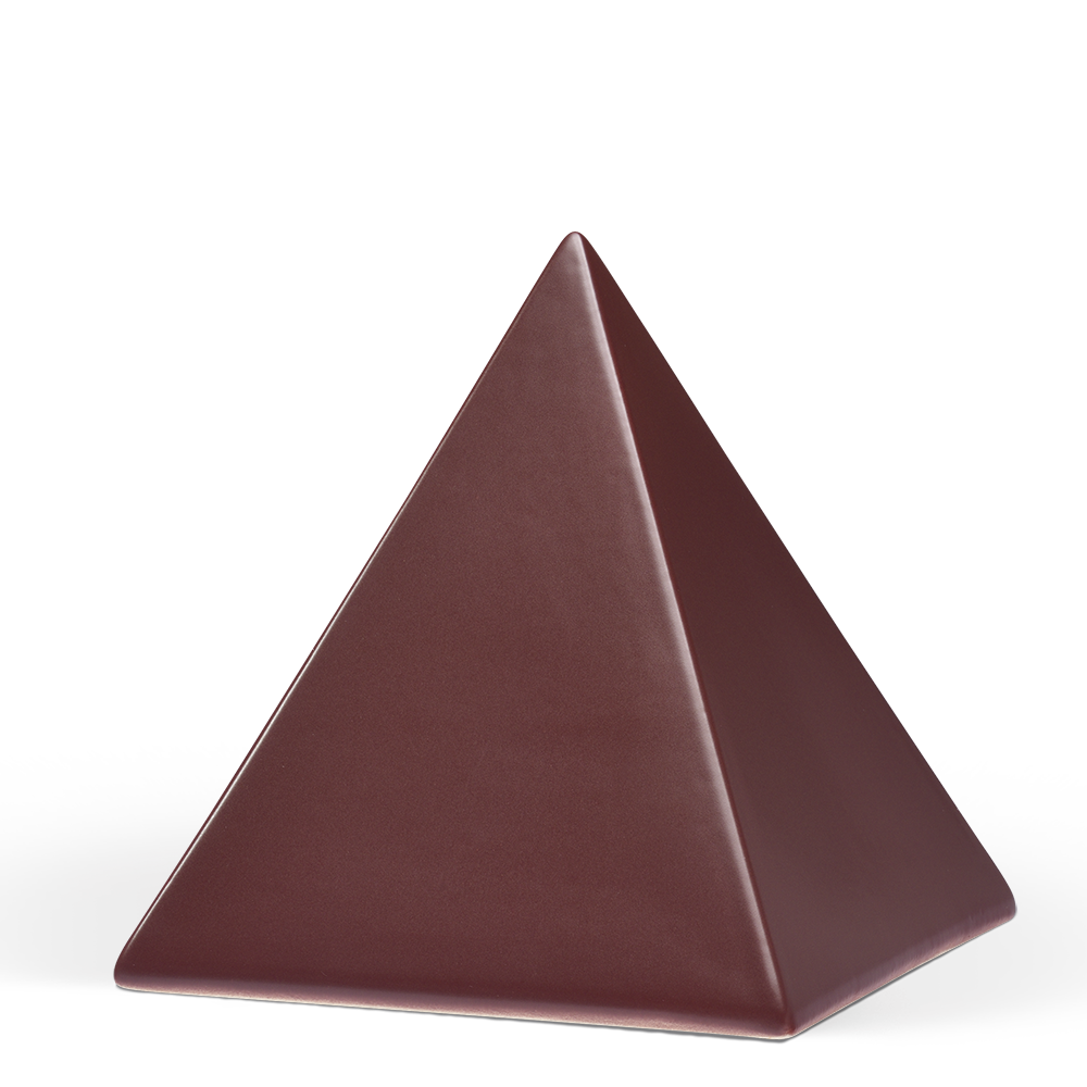 Tierurne in Pyramidenform glasiert in bordaux