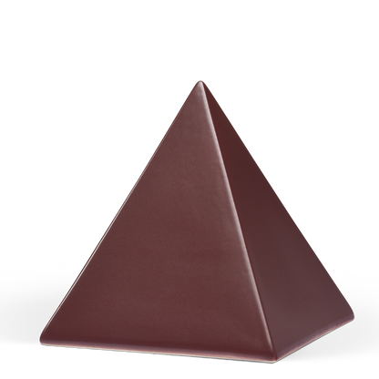 Tierurne in Pyramidenform glasiert in bordaux