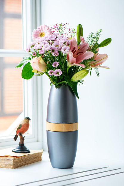 Tierurne stilvolle Keramikurne mit Vasenaufsatz 0,8 Ltr.