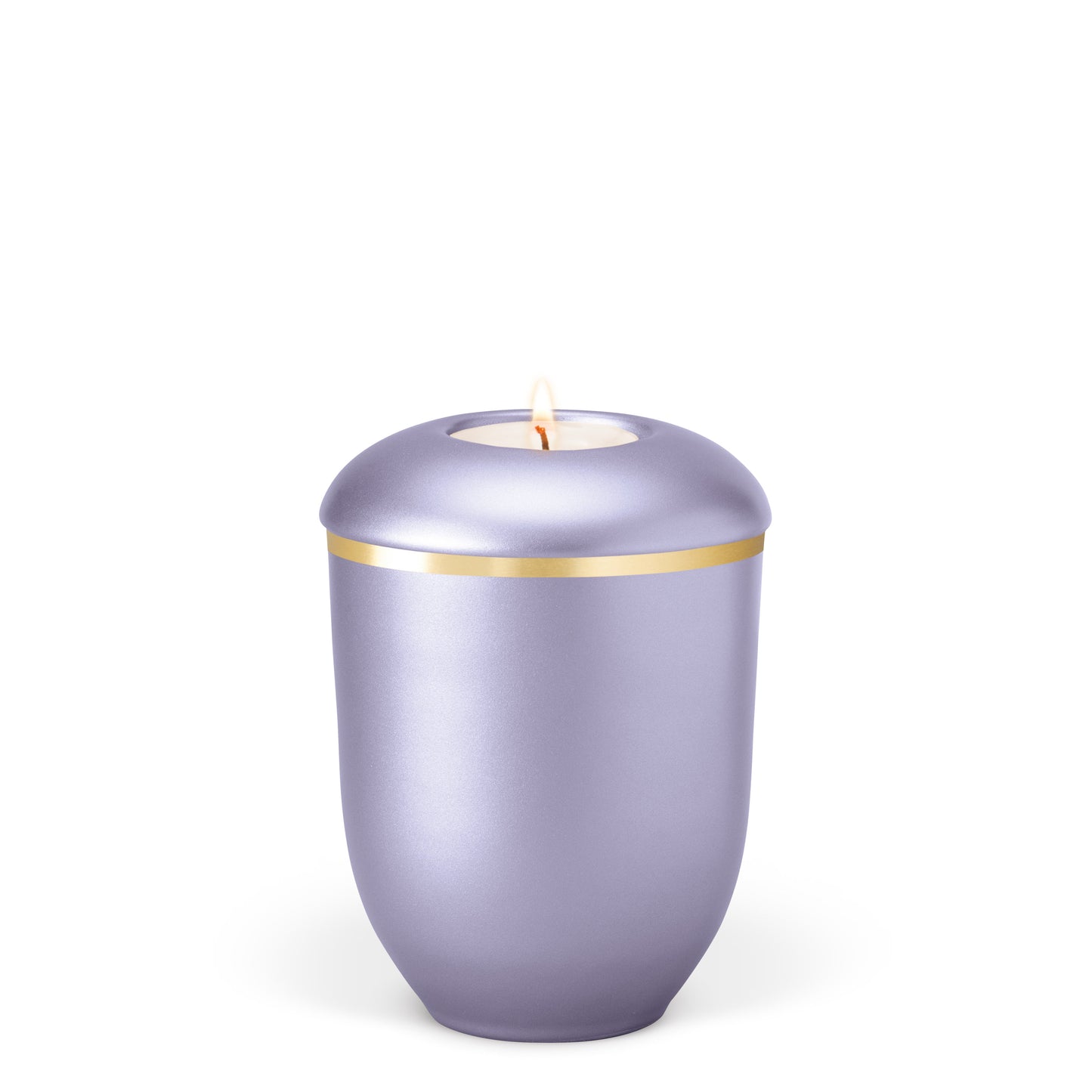 Tierurne aus Keramik mit Golstreifen in Violett
