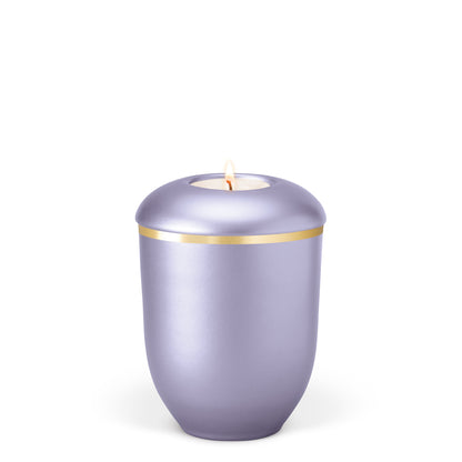 Tierurne aus Keramik mit Golstreifen in Violett