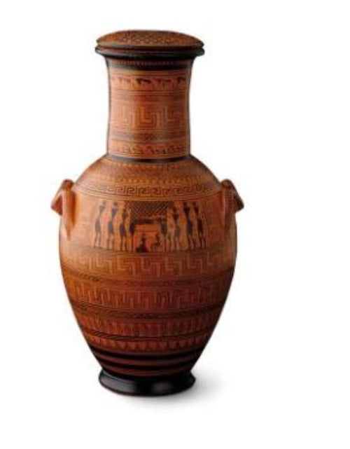 Tierurne als griechisches Replikat einer Deckelvase 2,7 Liter