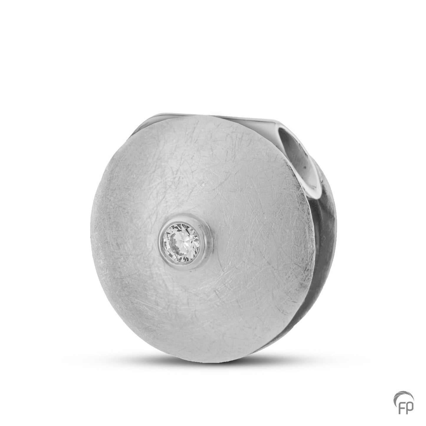 Ascheschmuck aus gebürstetem Material mit leuchtendem Stein