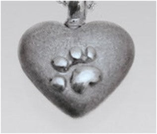 Ascheschmuck Herzanhänger mit Pfote