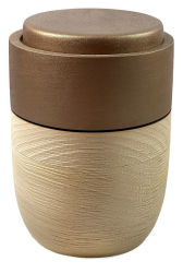 Tierurne aus massivem Lindenholz mit farbigem Decke 0,5 Ltr. – bronze