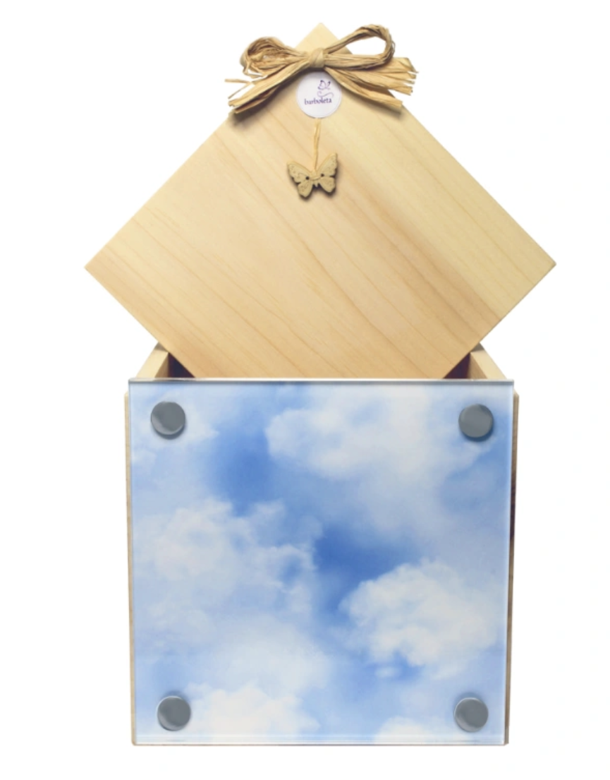 Tierurne Branka Erinnerungs-Box mit Plexiglas-Scheibe in 3 versch. Größen