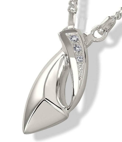 Ascheschmuck Anhänger aus Sterlingsilber mit Zirkoniasteinen