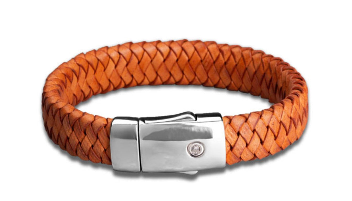 Ascheschmuck Lederarmband in hellbraun