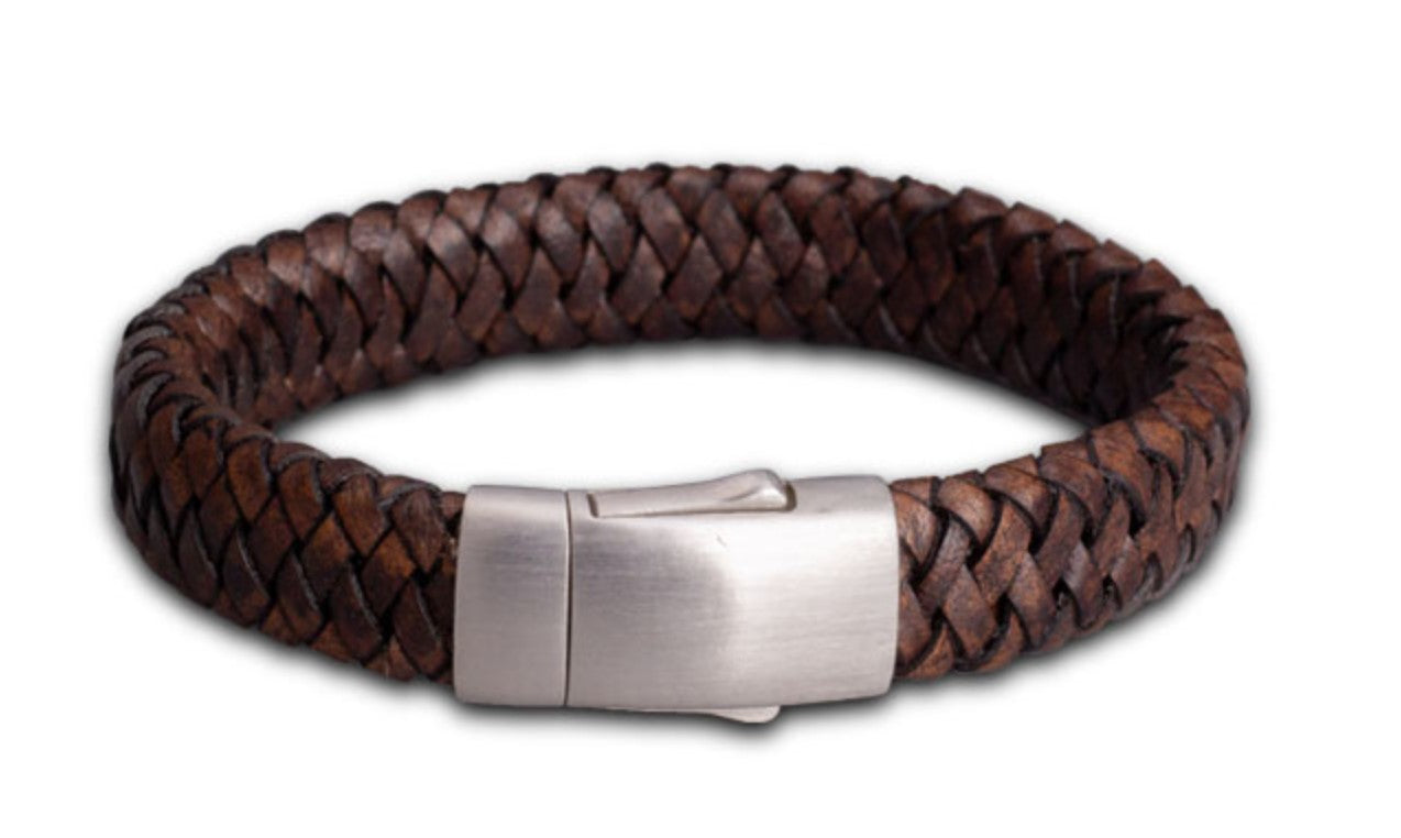Ascheschmuck Lederarmband in Dunkelbraun