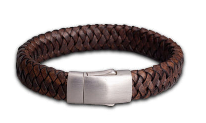 Ascheschmuck Lederarmband in Dunkelbraun