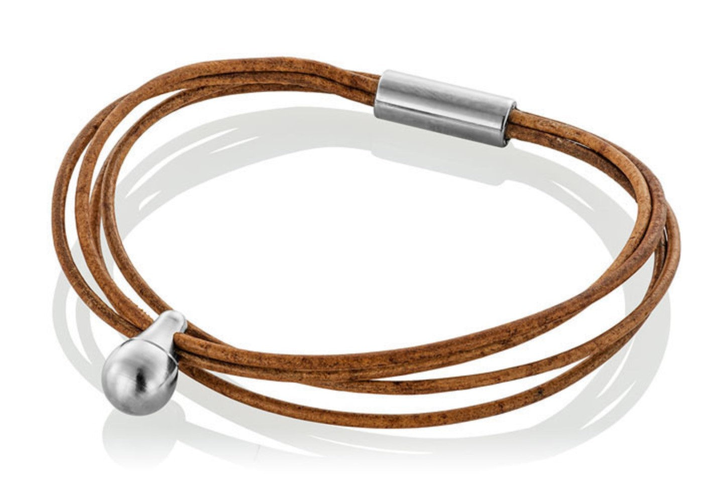 Ascheschmuck Lederarmband Barrel aufgerauhtes braunes Leder