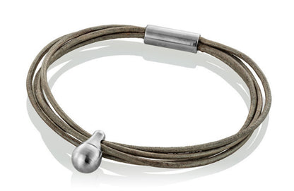 Ascheschmuck Lederarmband Barrel aufgerauhtes schwarzes Leder