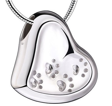 Ascheschmuck Anhänger aus Sterlingsilber mit Pfotenabdruck