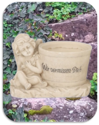 Grabschmuck Blumentopf mit Engel