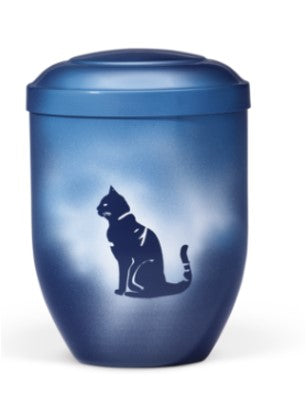 Tierurne aus Kupfer mit Katzenmotiv