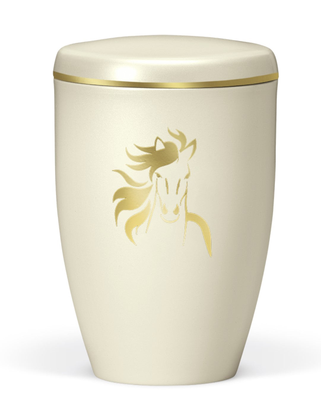 Tierurne Pferdeurne goldener Pferdekopf