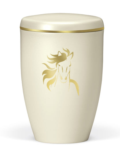 Tierurne Pferdeurne goldener Pferdekopf