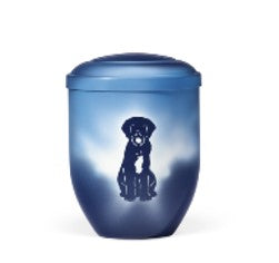 Tierurne aus Metall Airbrush mit Hund