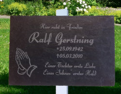 Gedenktafel Schiefer mit individuellem Portrait