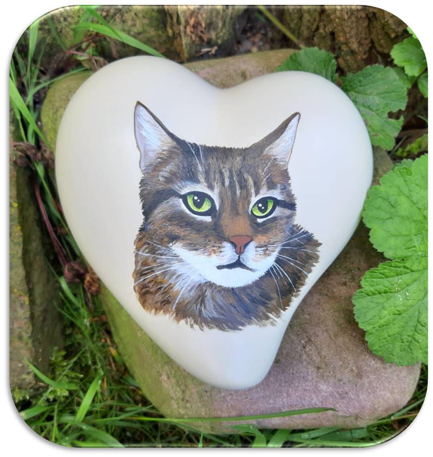 Tierurne mit individuellem Katzenportrait