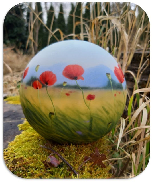 Tierurne Kugel mit Mohnlandschaft 0,5 Ltr.