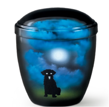 Tierurne mit Airbrush-Hundemotiv 1,3 Ltr.