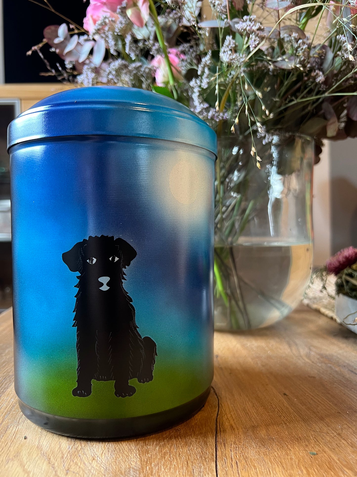 Tierurne mit Airbrush-Hundemotiv 2,5 Ltr.