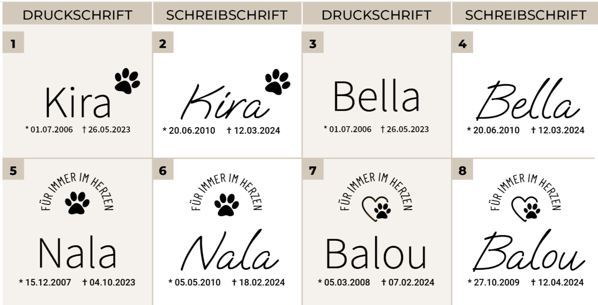 Tierurne Sirius in 3 Größen