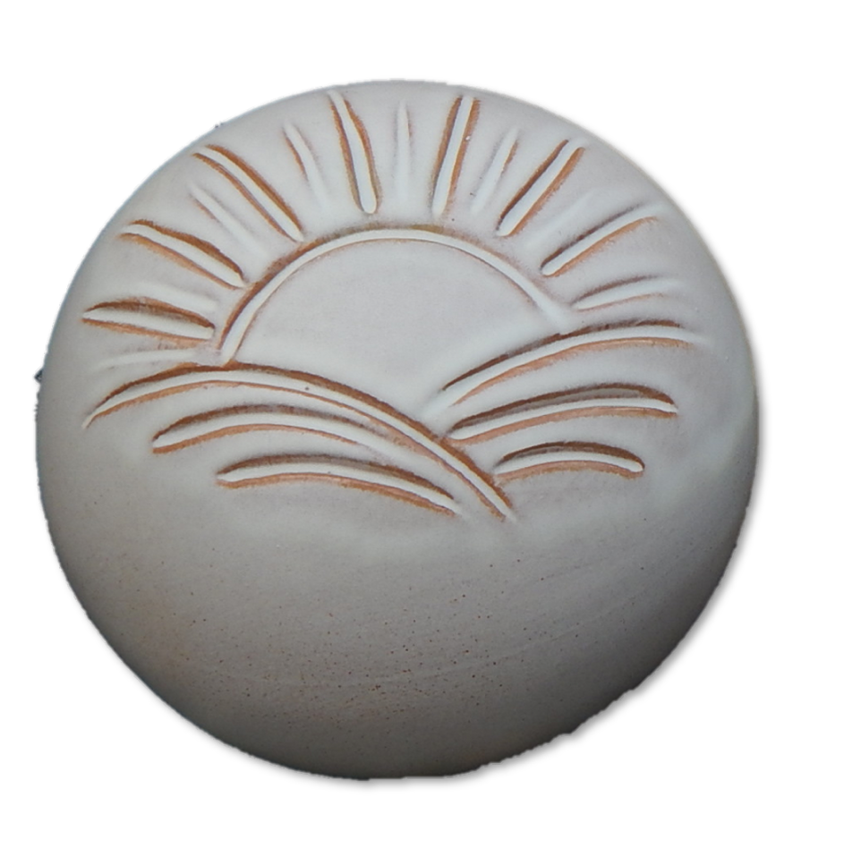 Tierurne in Kugelform mit Sonnenmotiv
