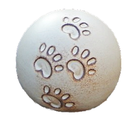 Tierurne in Kugelform mit Pfötchen
