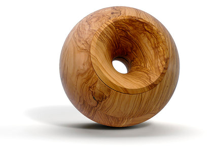 Tierurne Woodsphere aus Olivenholz