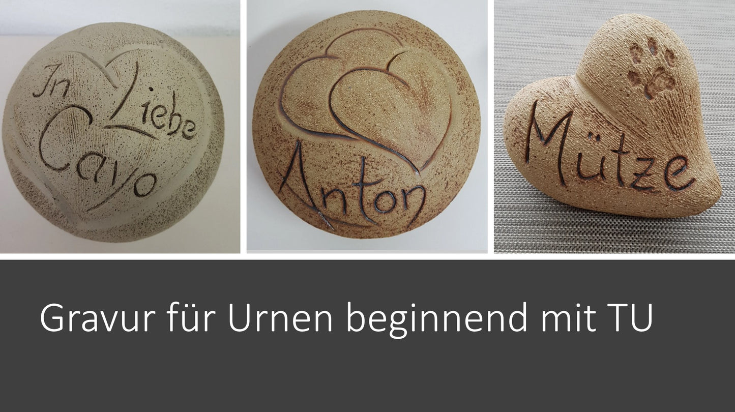Tierurne Kugel mit Herzmuster in 4 versch. Größen