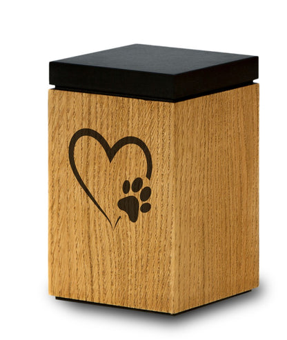 Tierurne aus Holz mit verschiedenen Motiven