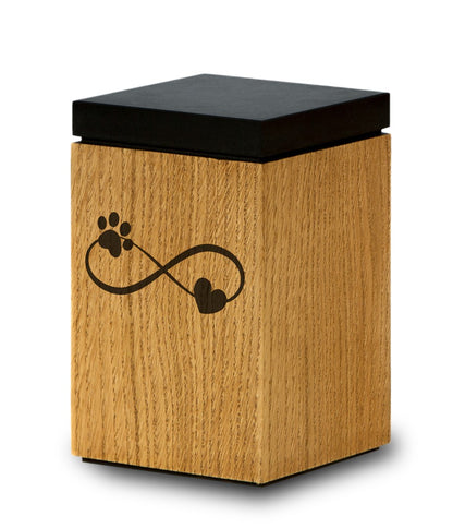 Tierurne aus Holz mit verschiedenen Motiven