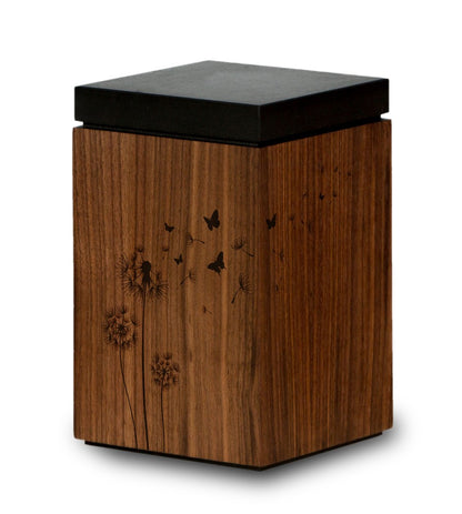 Tierurne aus Holz mit verschiedenen Motiven