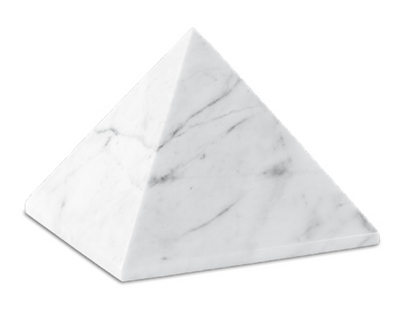 Tierurne Pyramide aus Marmor in weiß