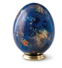 Tierurne aus Glas exklusiv in Ei-Form in blau