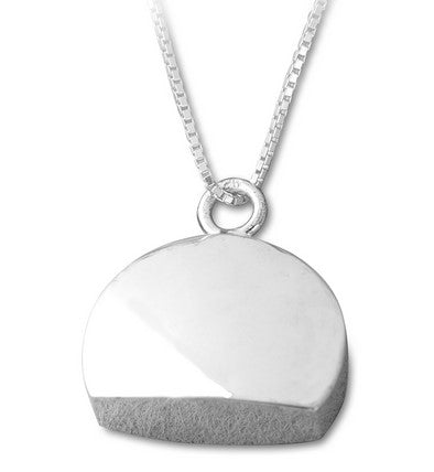 Ascheschmuck Anhänger in Form eines Halbkreises in Sterlingsilber groß
