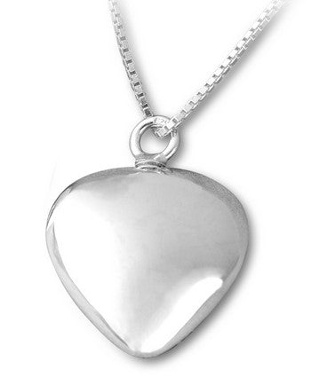 Ascheschmuck Anhänger in Herzform Sterlingsilber groß