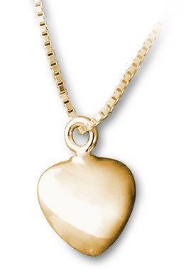 Ascheschmuck Anhänger in Herzform Sterlingsilber vergoldet klein