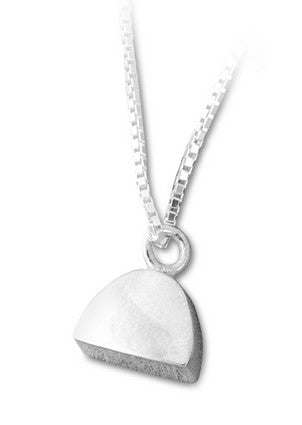Ascheschmuck Anhänger in Form eines Halbkreises in Sterlingsilber klein