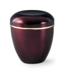 Tierurne Kupfer lasierend mit Goldband in aubergine